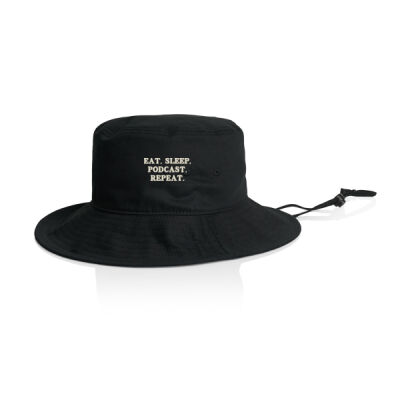 Eat Sleep Podcast Repeat - Wide Brim Bucket Hat  Thumbnail